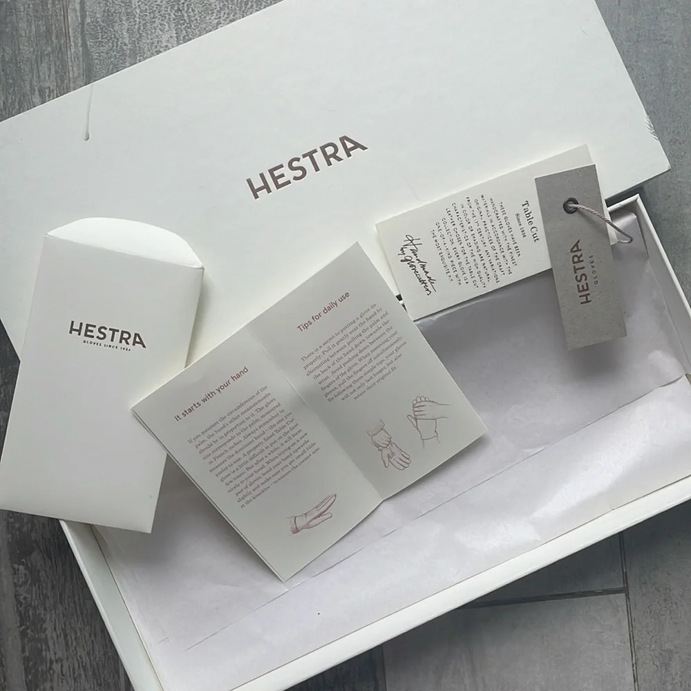 HESTRA GLOVES SINCE 1936 Ivory White Packaging Empty Box